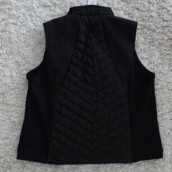 NWT LuLaRoe Hunter Quilted Vest Cabin Core Black # 624-16 Collar Pocket Size XL - Picture 2 of 7